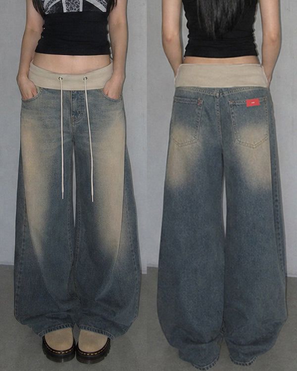 KIXI（キッシー）の「(W's) Waistband Vintage Wide Denim（Pants）」
