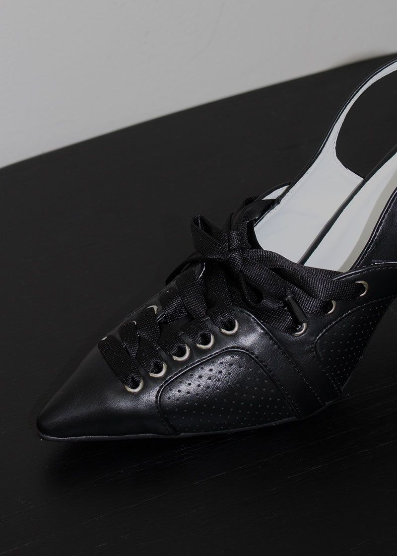 LACE-UP SLINGBACK HEEL