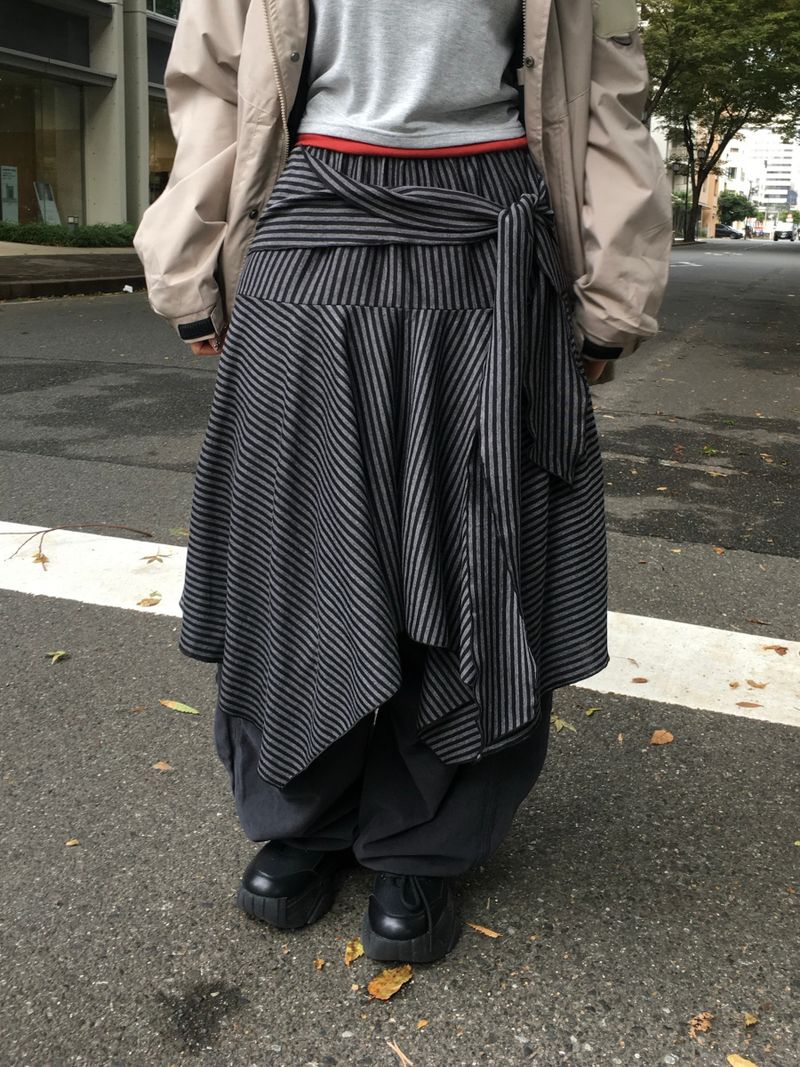 RITCORE（リットコア）の「Lauren Stripe Tie-Flared Skirt (2c)（Skirts）」