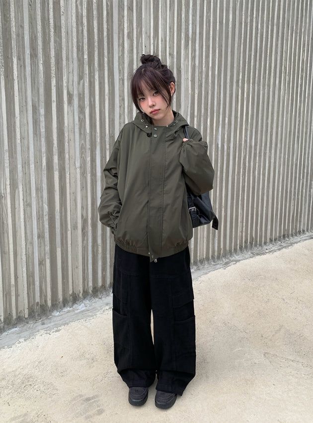 Clun Cut Wide String Cargo Pants