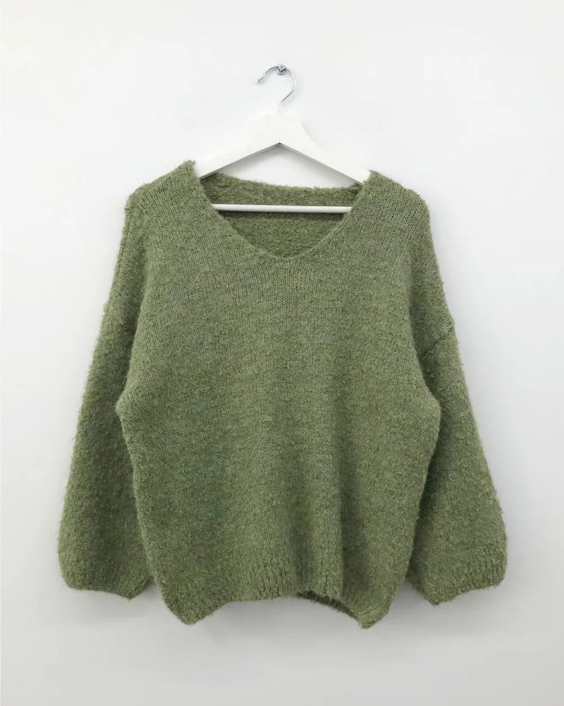 Bonbon Boucle V-neck Knit (5color)