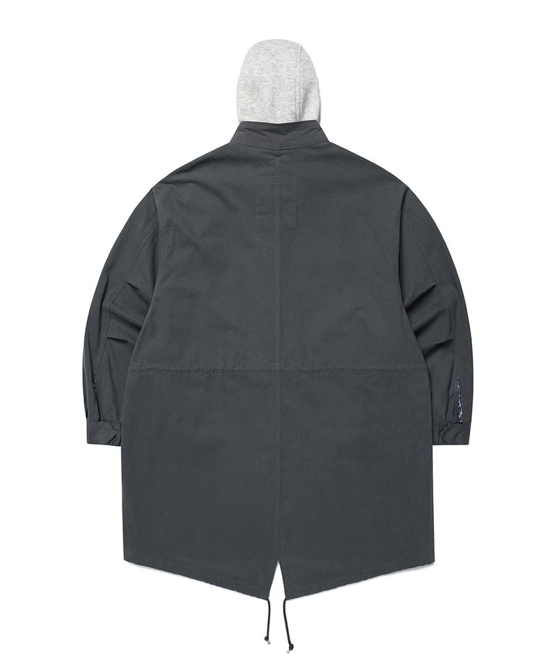 CHECK HOODED FISHTAIL JACKET CHARCOAL(CV2GFFB960A)