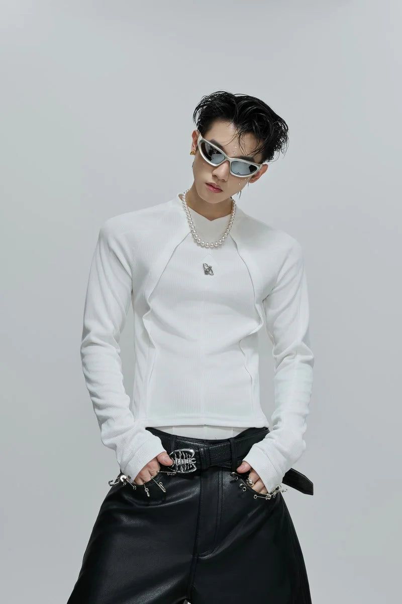Deconstructed Fitted Long Sleeve Tee