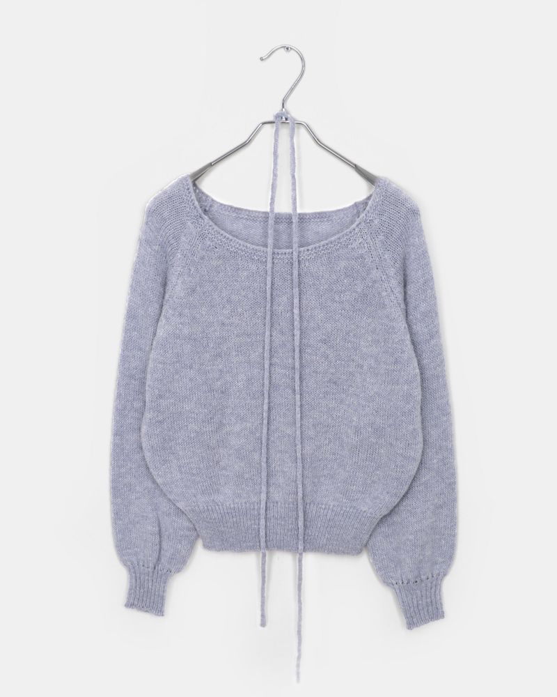 Oro Strap Knit Round-neck Wool Sweater
