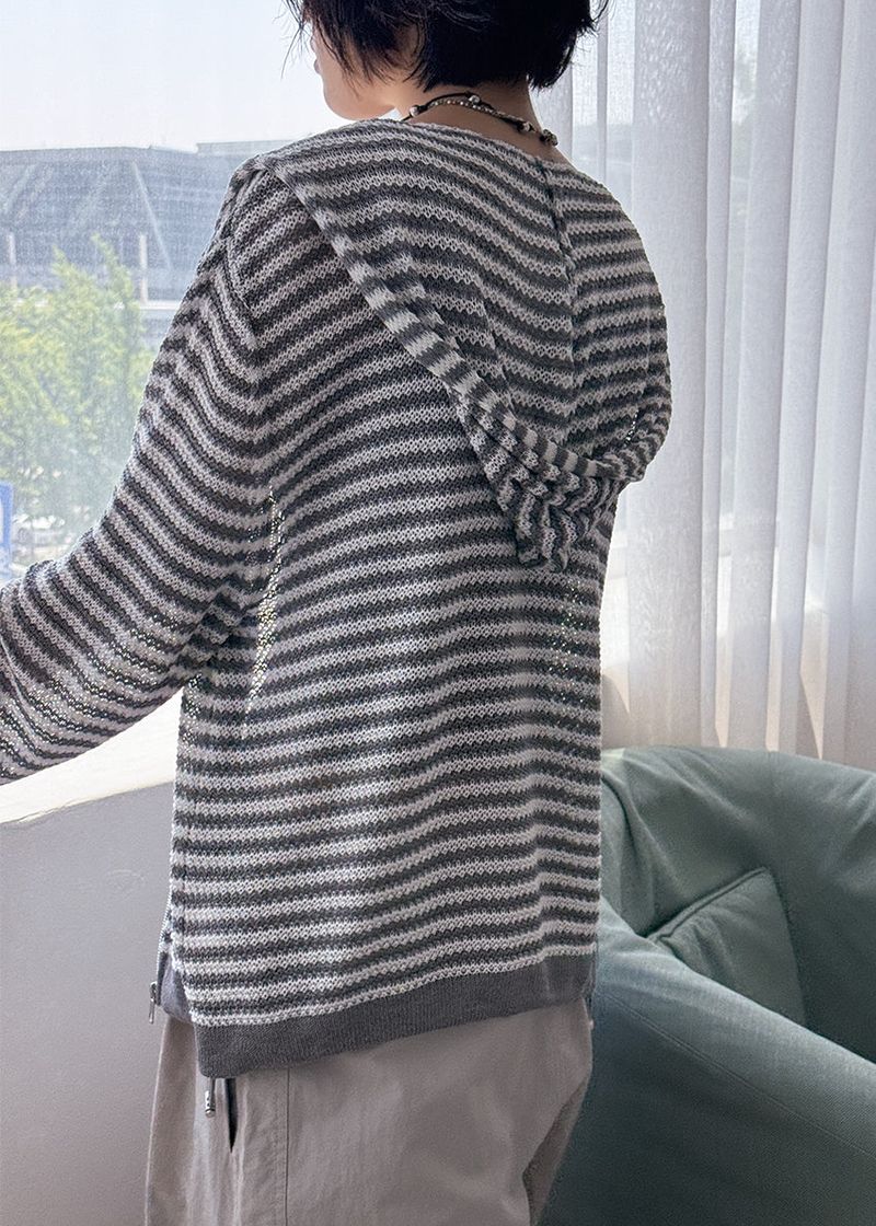 MESH STRIPE ZIP-UP
