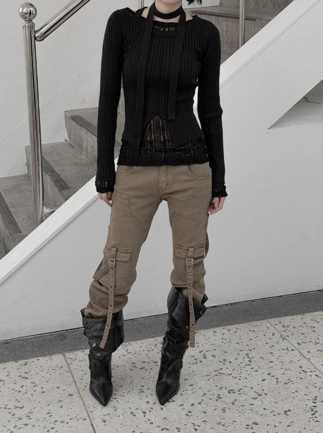 Seron Muffler Knit T-shirt