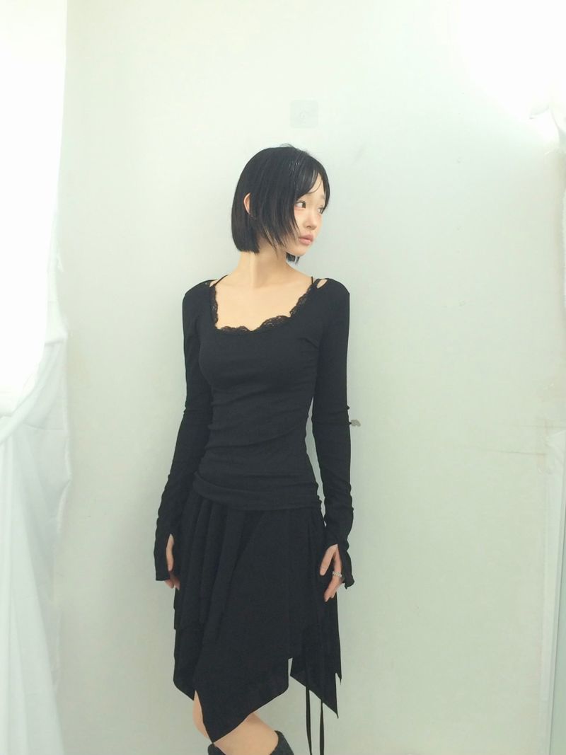 ribbonline wave skirt