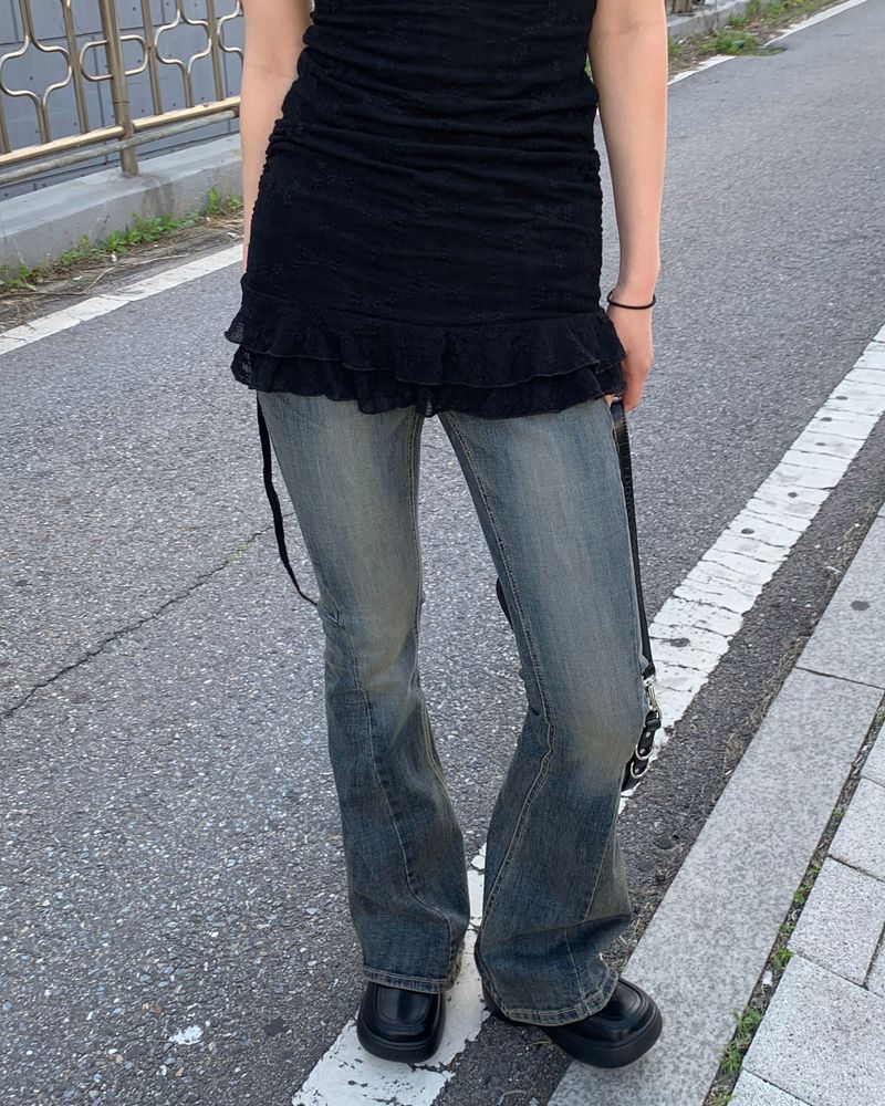 Double line boots cut pants