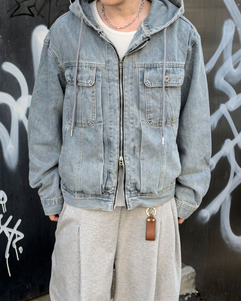 Carven Hooded Trucker Denim Jacket