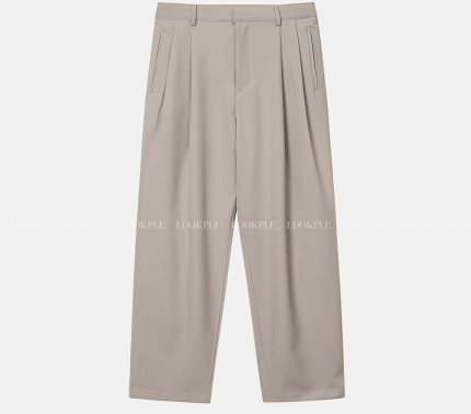 Deface Front Turtle Back Banding Wide Slacks