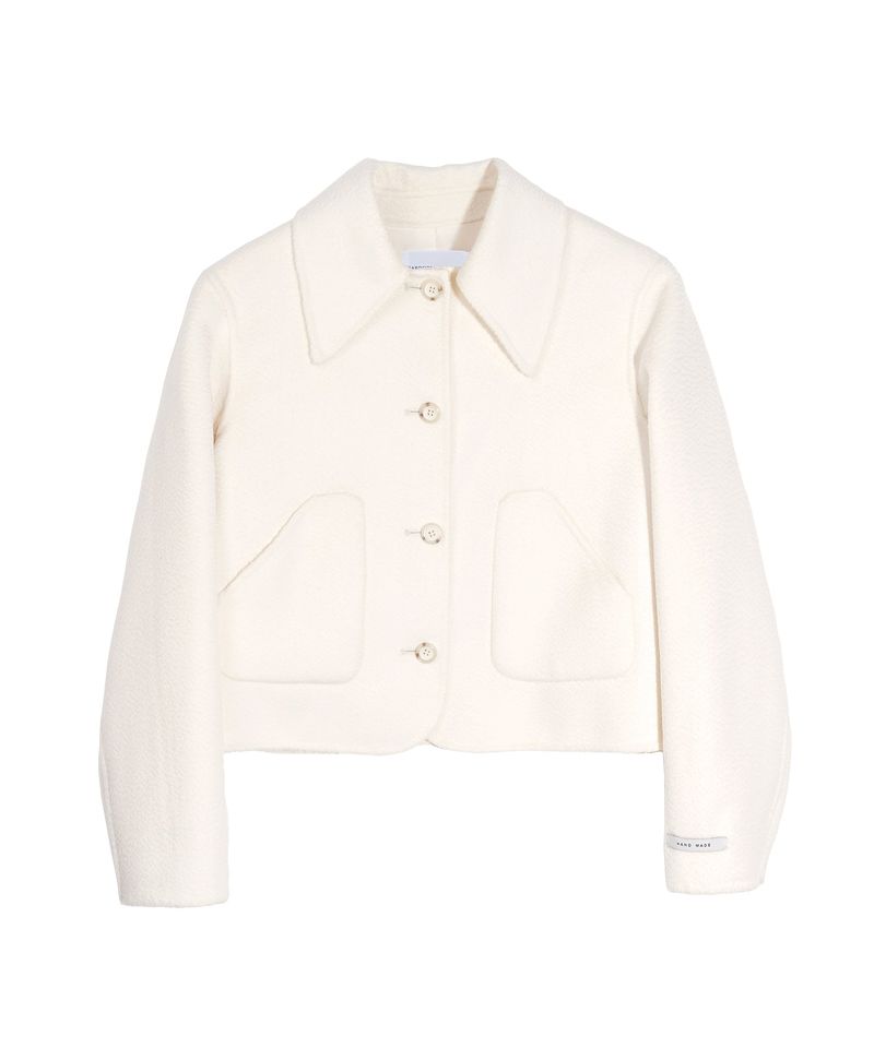 Handmade wool short coat_ivory