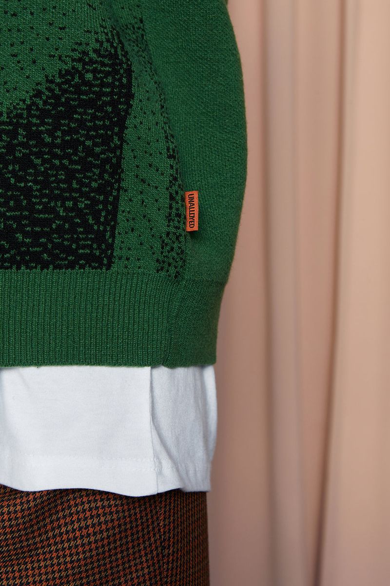 GRAPHIC KNIT VEST / GREEN