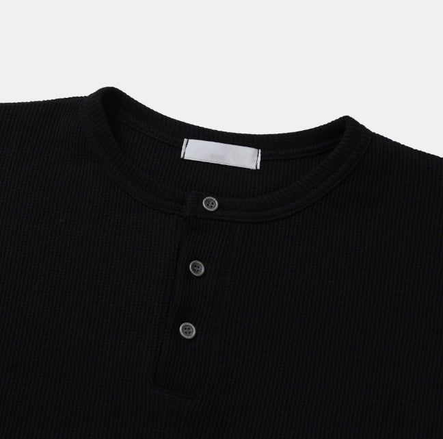 Kitsa Henley Neck Waffle T-Shirt