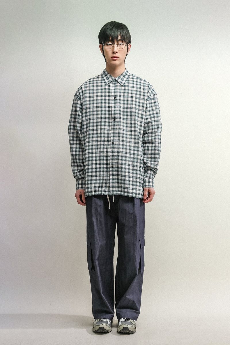 TARTAN POCKET SHIRKET(SHIRTS JACKET)-PERMANENT GREEN