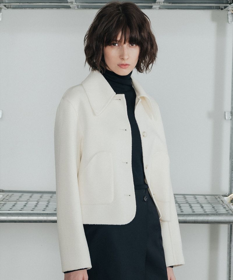 Handmade wool short coat_ivory
