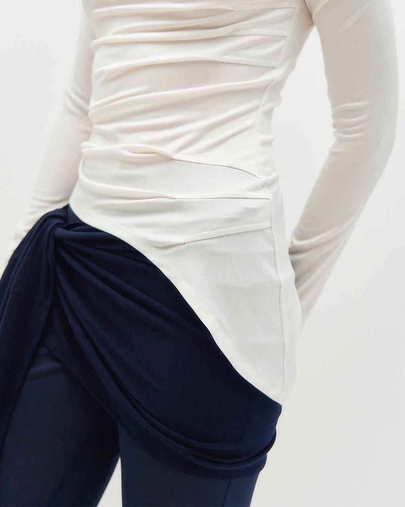 Layered Wrap Tie _ NAVY