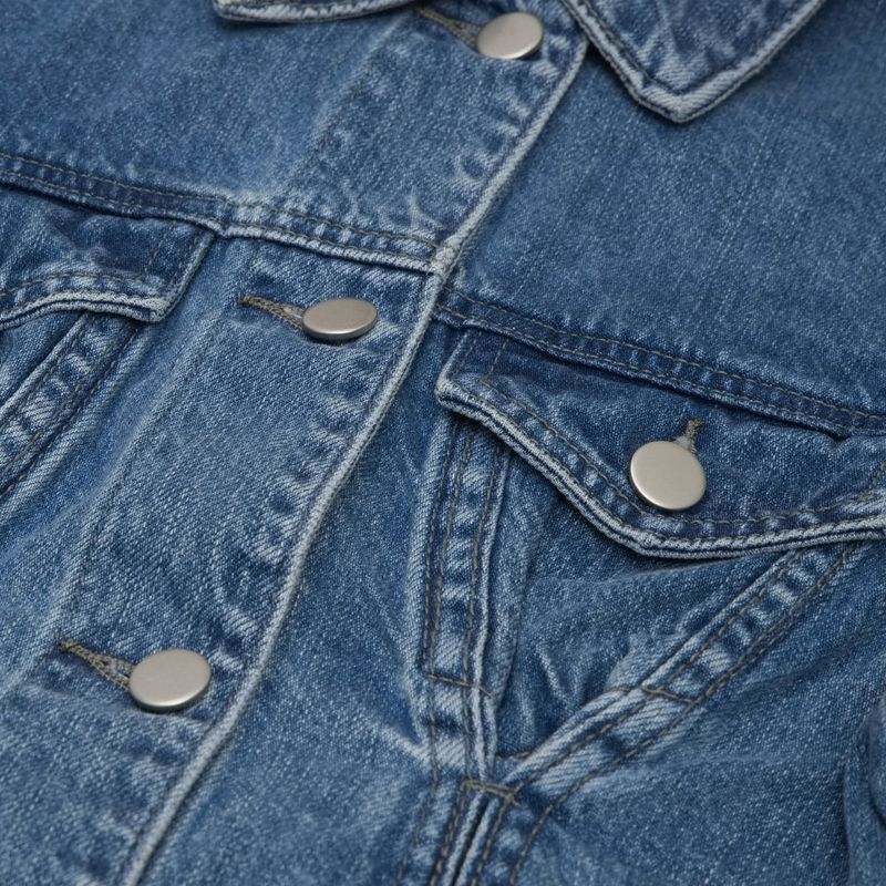 WORN PINTUCK MID BLUE DENIM JACKET [6076]