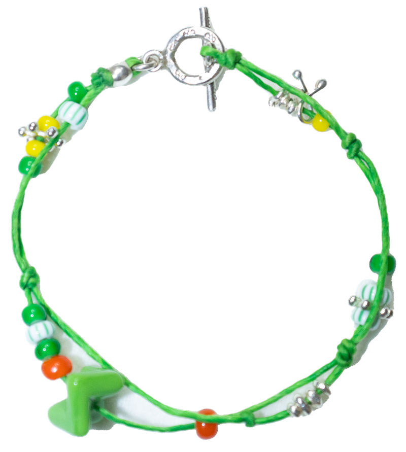 Silver 925 Toggle color beads bracelet
