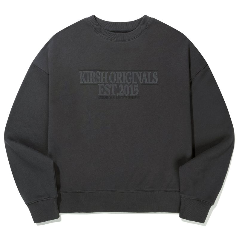 KIRSH（キルシー）の「UNI WORDING LOGO SWEATSHIRT - CHARCOAL（Tops）」