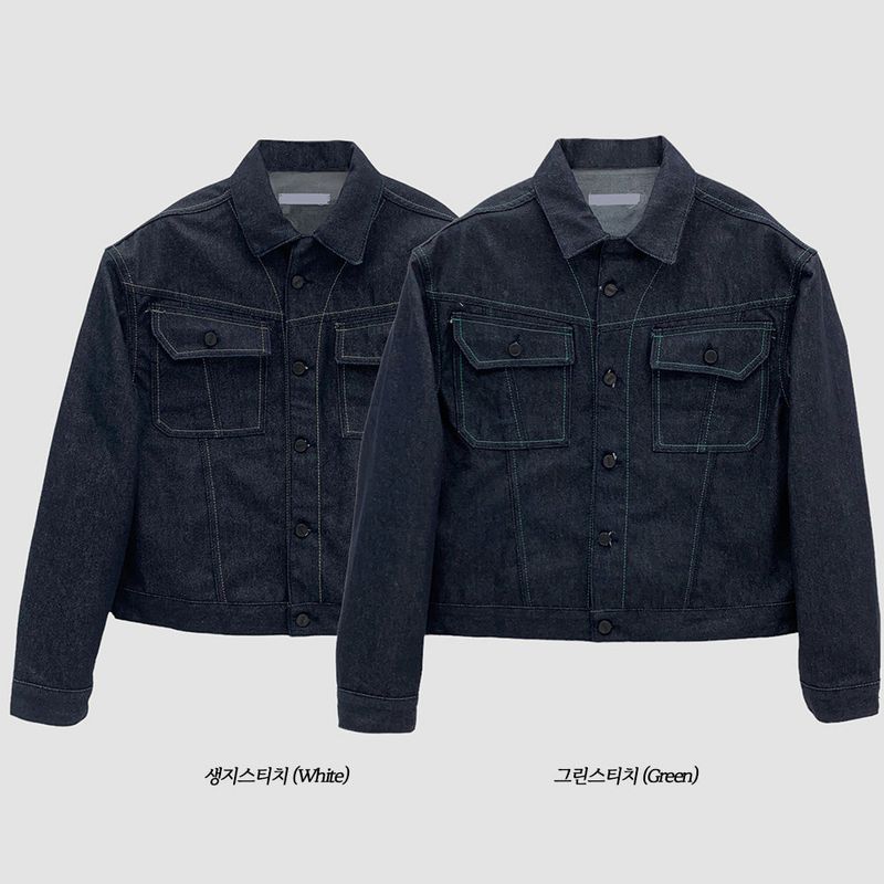 Rerap Non Fade Denim Stitch Jacket (2color)