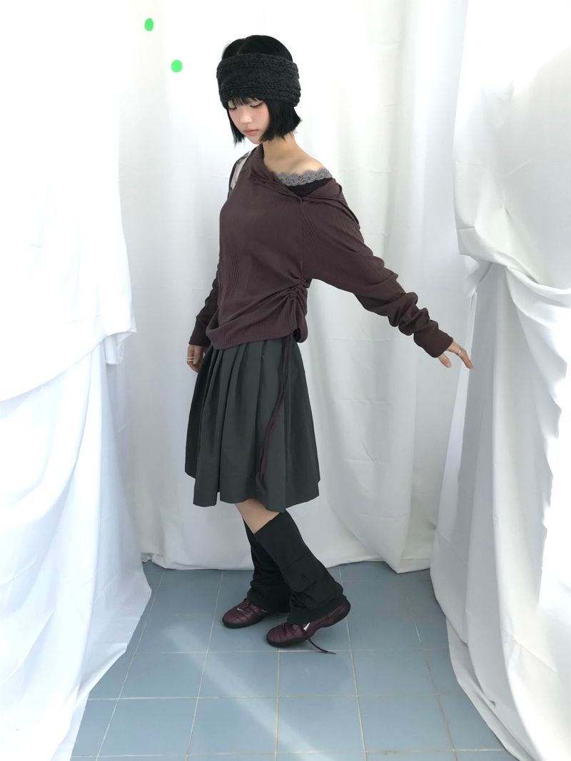 Lenny Shirring High-Neck Knitwear