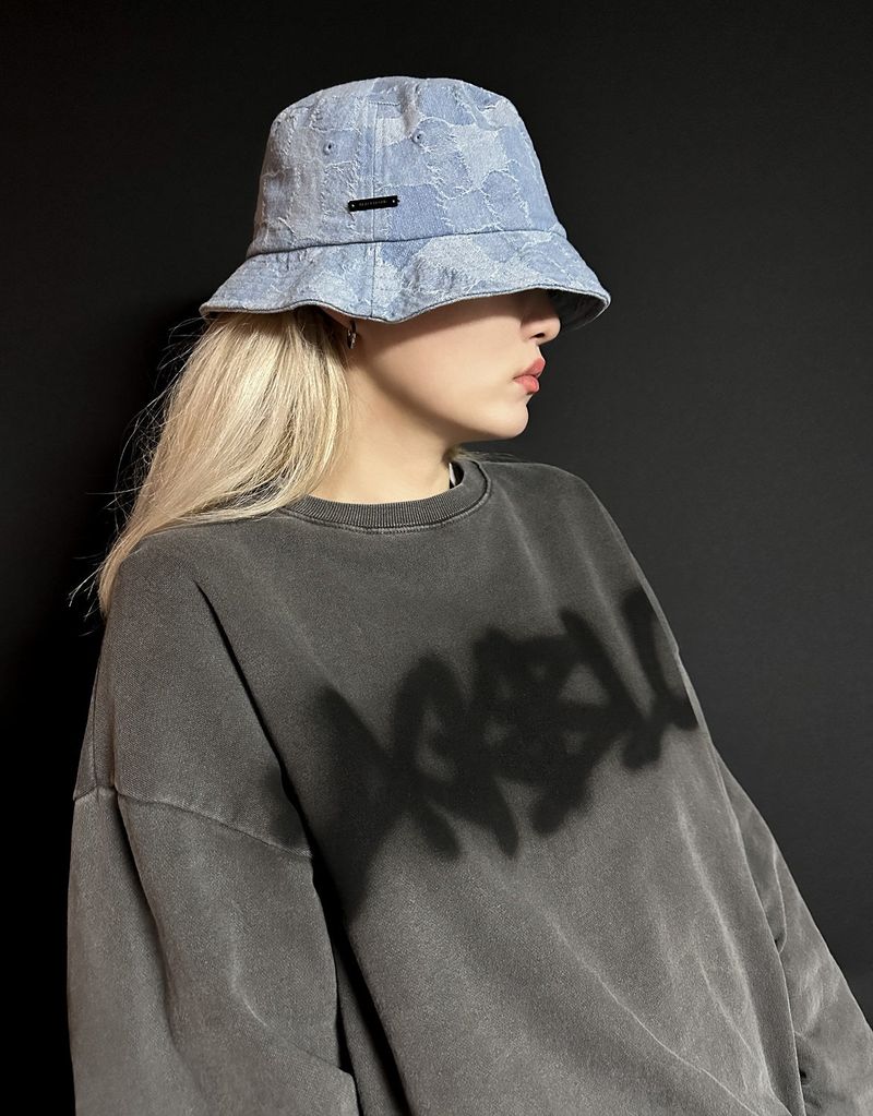 BLACKBLOND(ブラックブロンド)の「BBD Patchwork Denim Bucket Hat (Light Blue)(Hats)」