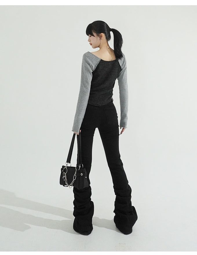 Wrinkle Slim Spandex Boots-cut Pants