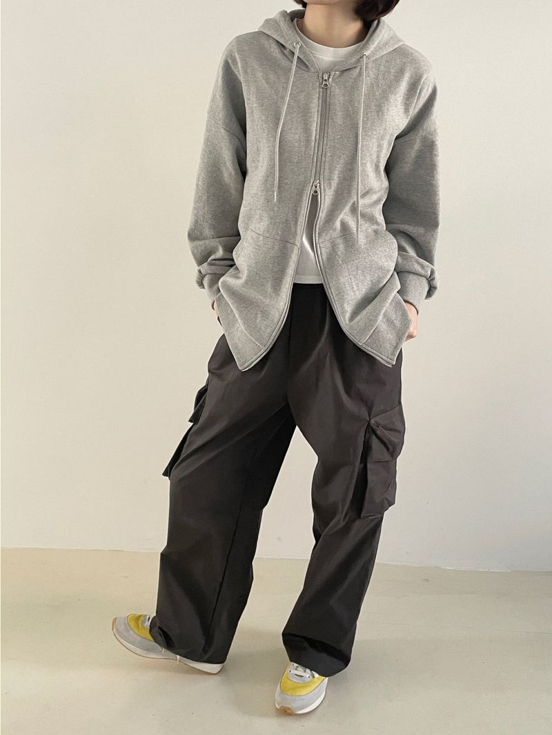 Two way hood zip up