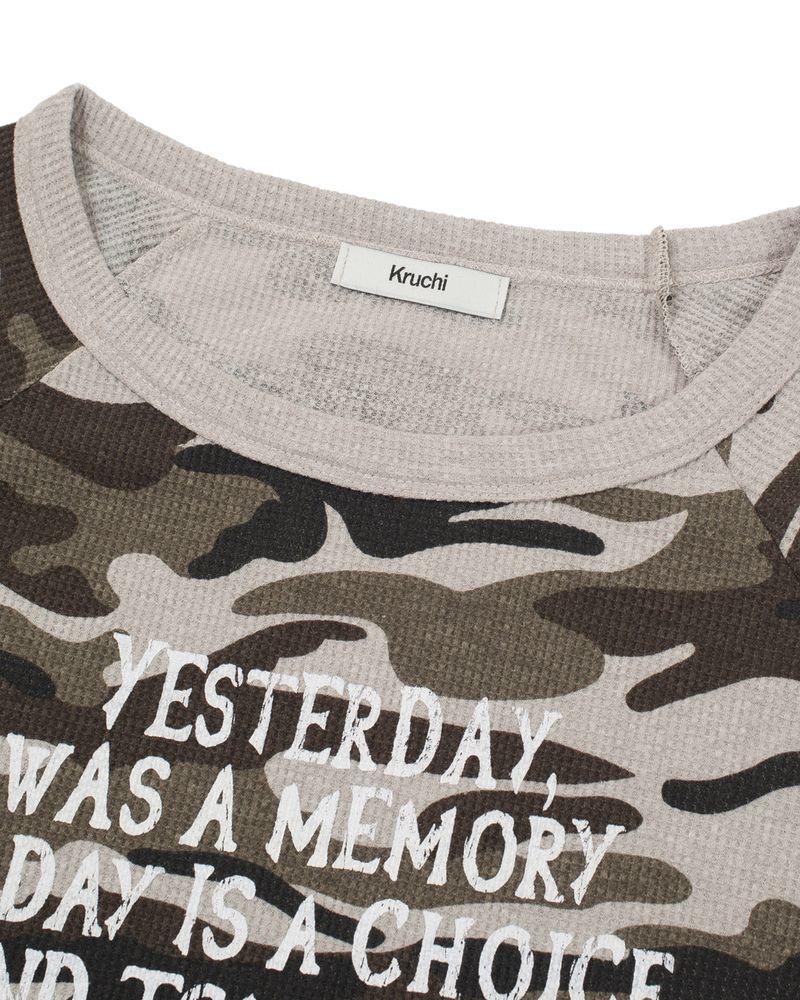 Yesterday ワッフル長袖（CAMO） WOMENS