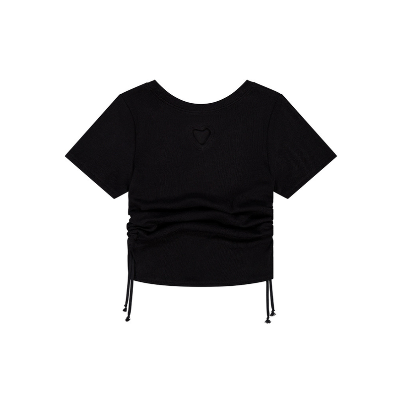 HEART STRING KNIT TOP_BLACK