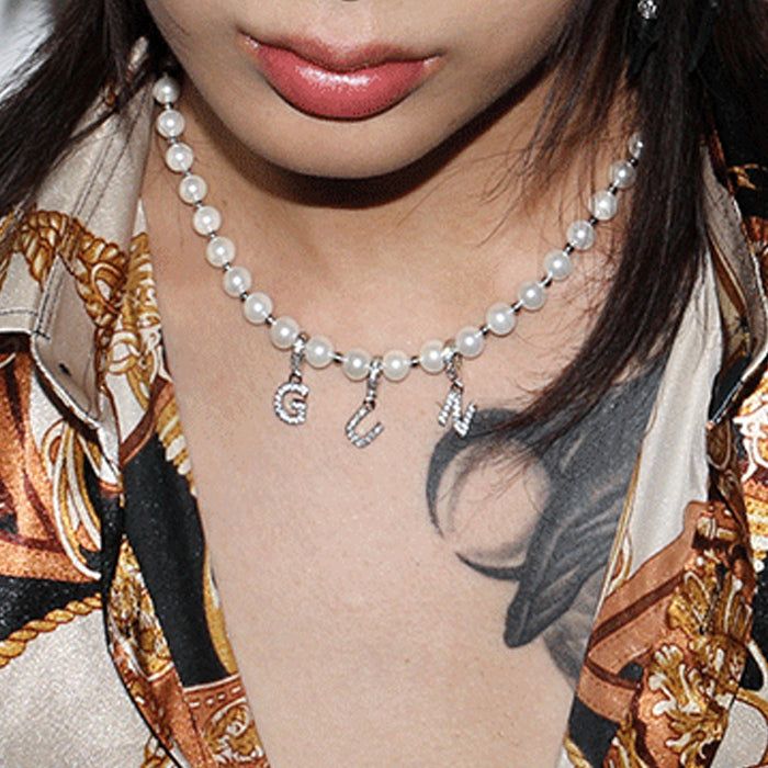 blackpurple（ブラックパープル）の「8mm Pearl Little Ball Chain Necklace (Silver)（Accessories）」