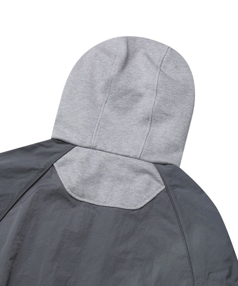PIPPING MIX ANORAK HOODIE_GRAY