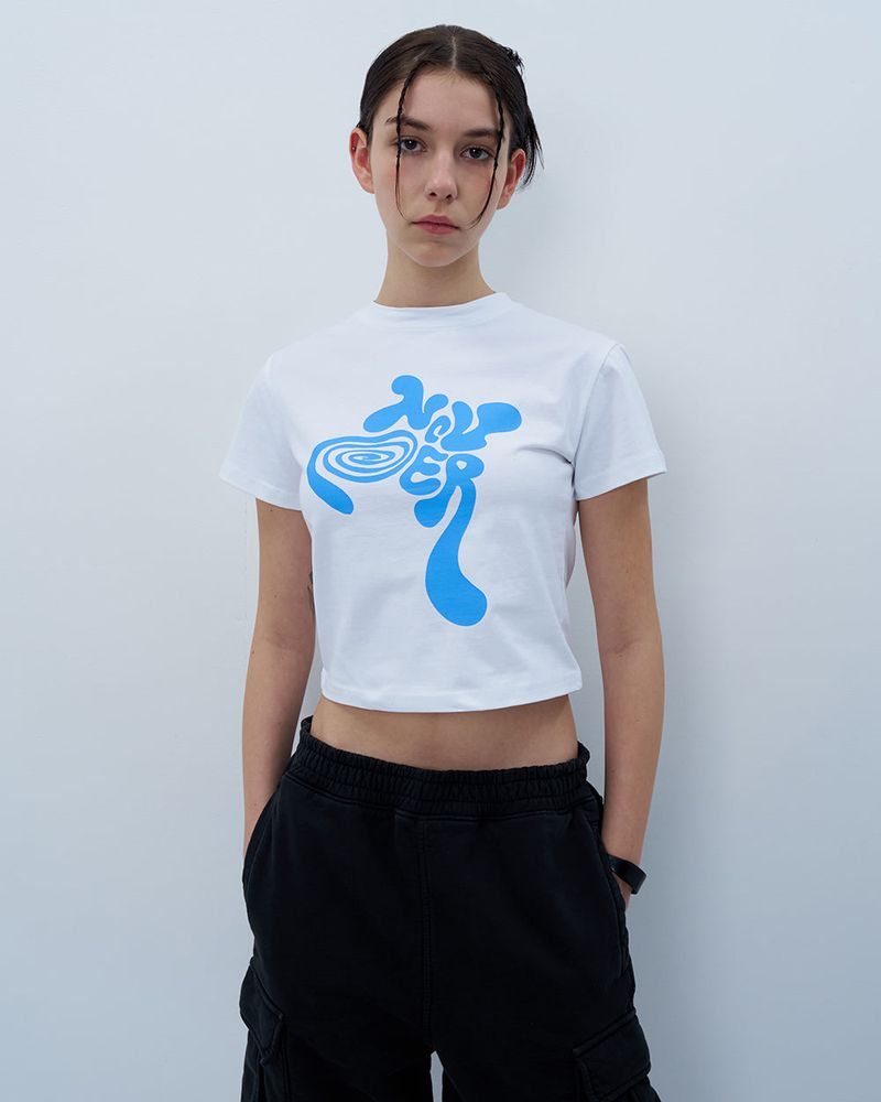 TWISTED LOGO CROP TSHIRT-WHITE