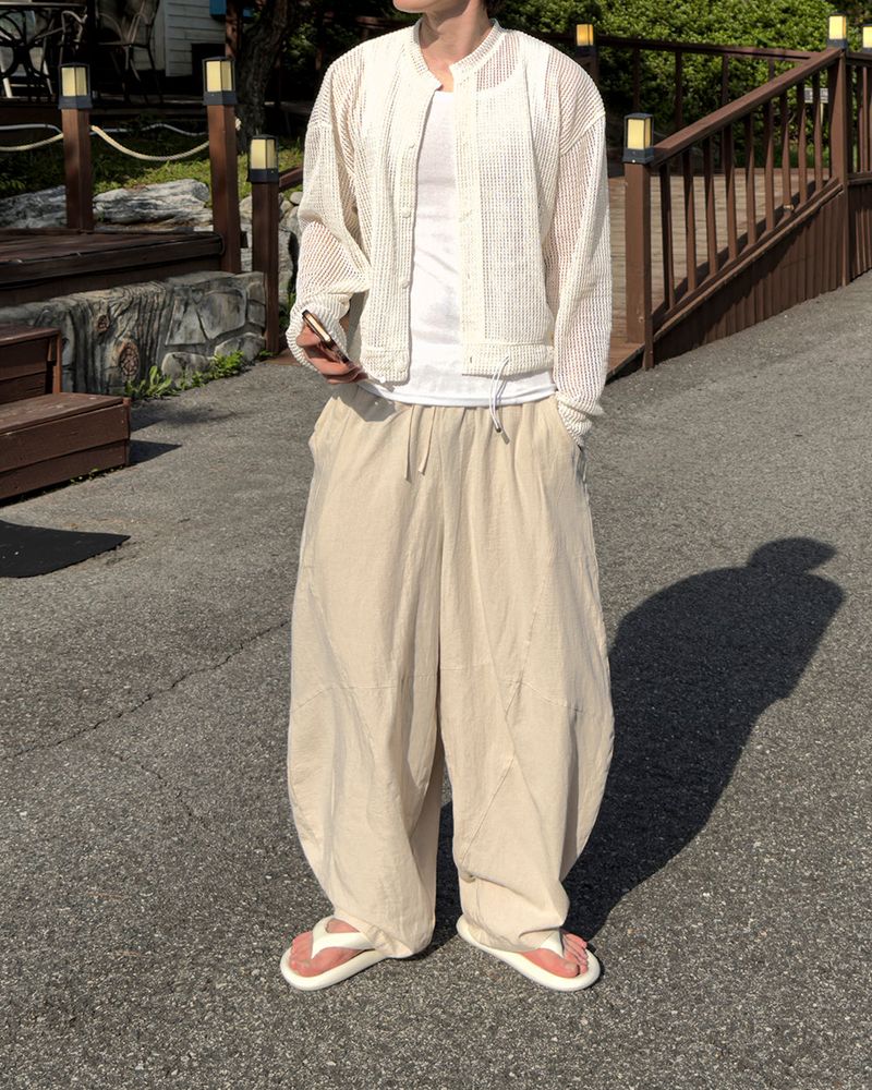 Beo Curved Linen Balloon Pants