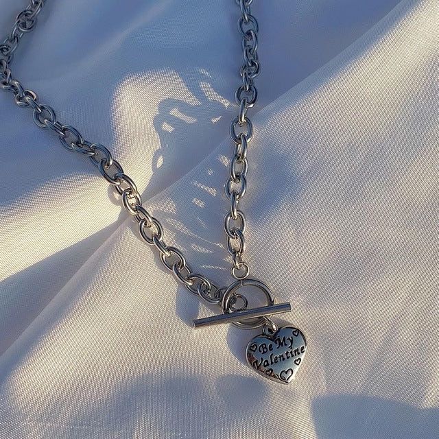 Cozy toggle heart necklace