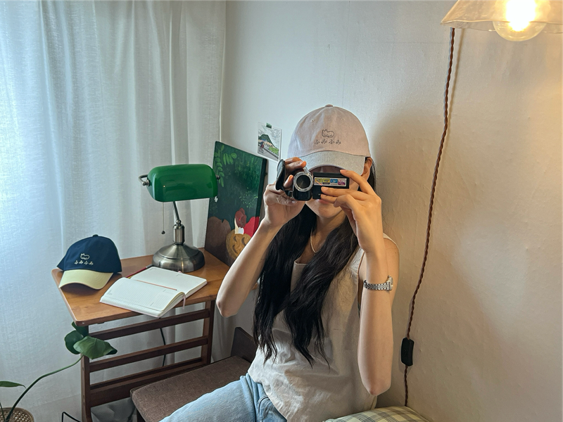 ふみふみTWO TONE BALL CAP(sky blue/light gray)