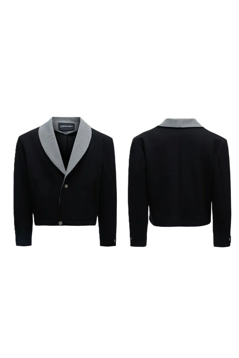 Houndstooth V-Neck Jacket