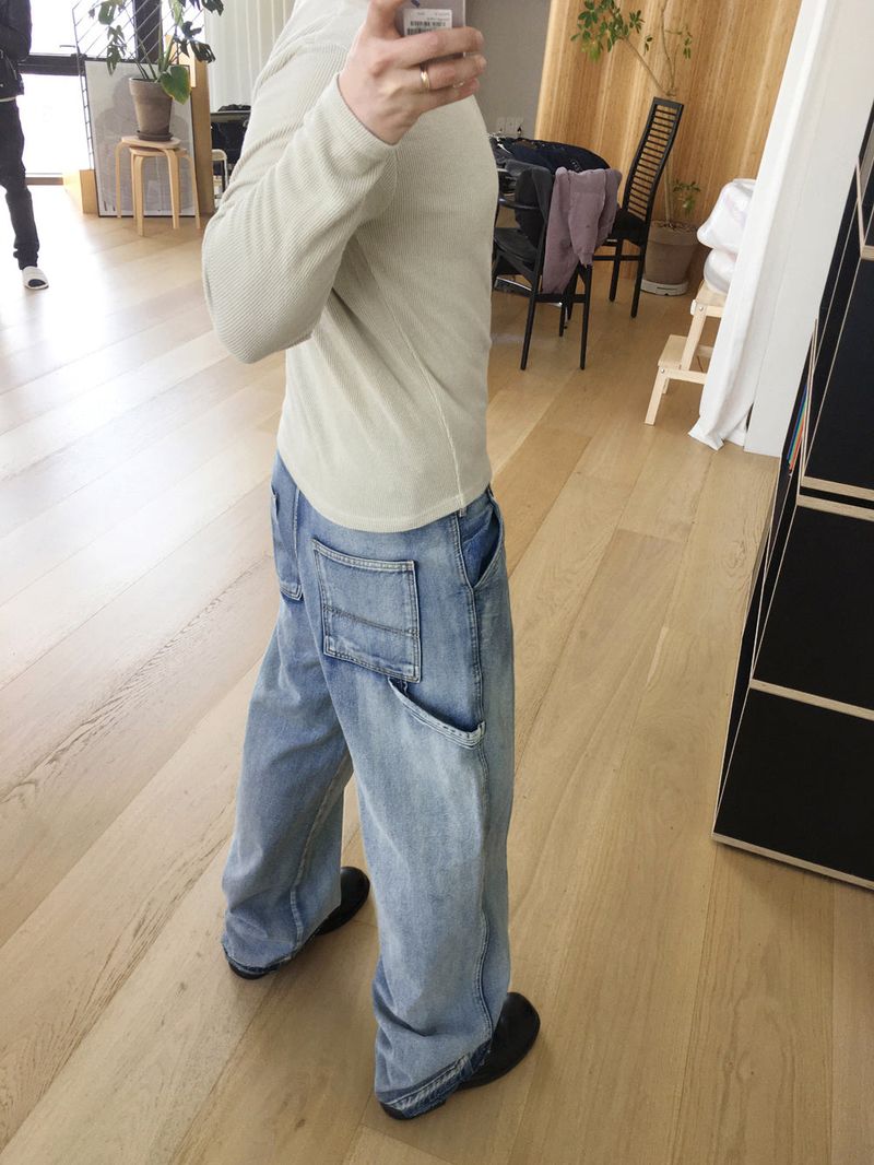 No.1664 cut off washing denim PT