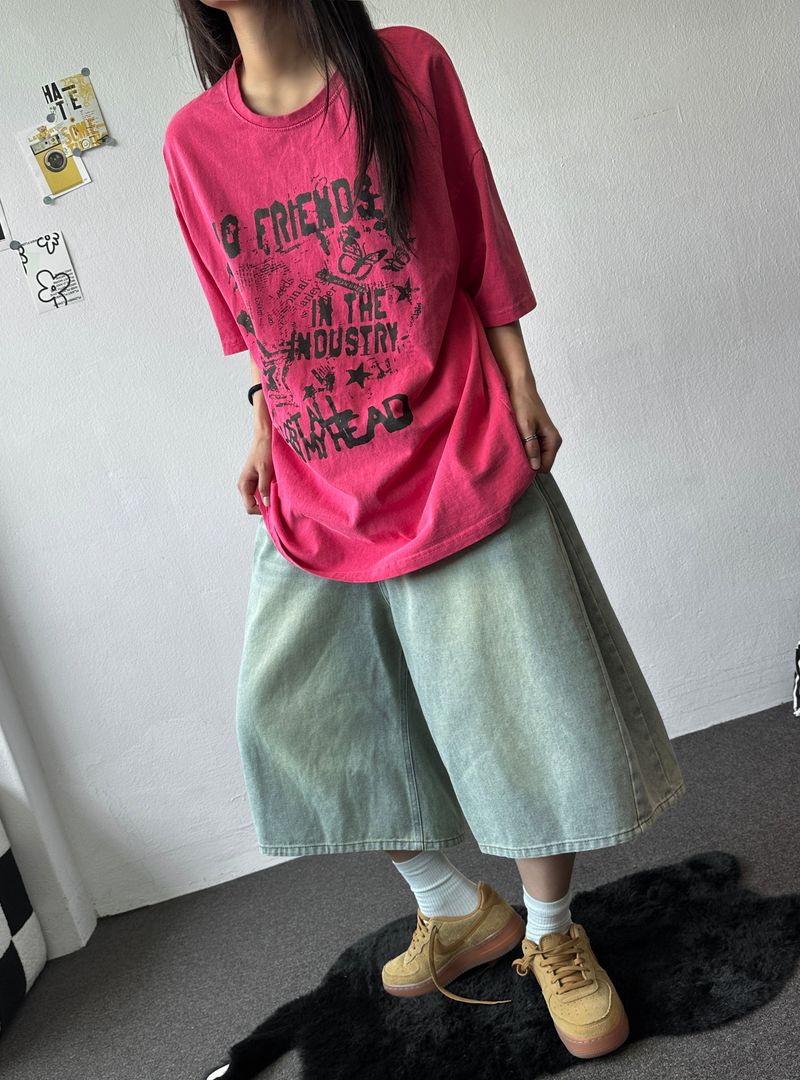If Side Pintuck Denim Bermuda Shorts 3color