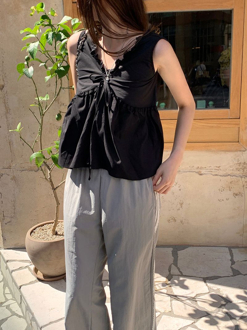 [MADE] Rollton nylon lace track bendable pants