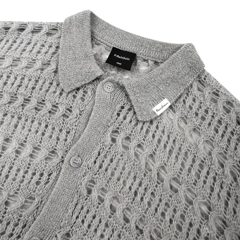 Pastel gray see through cardigan