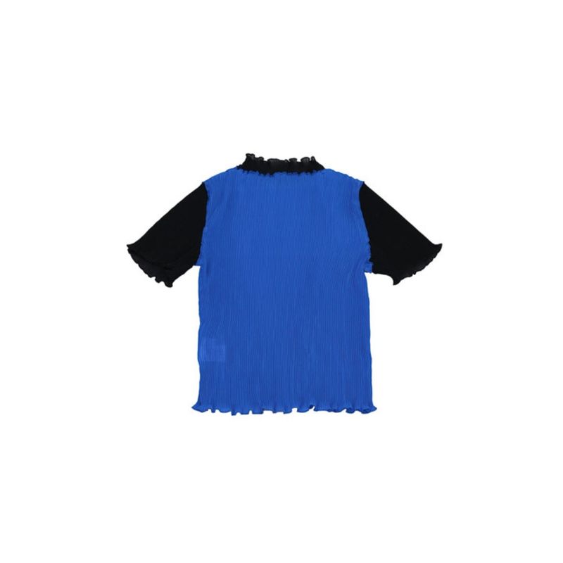 mellow pleats bicolor tops