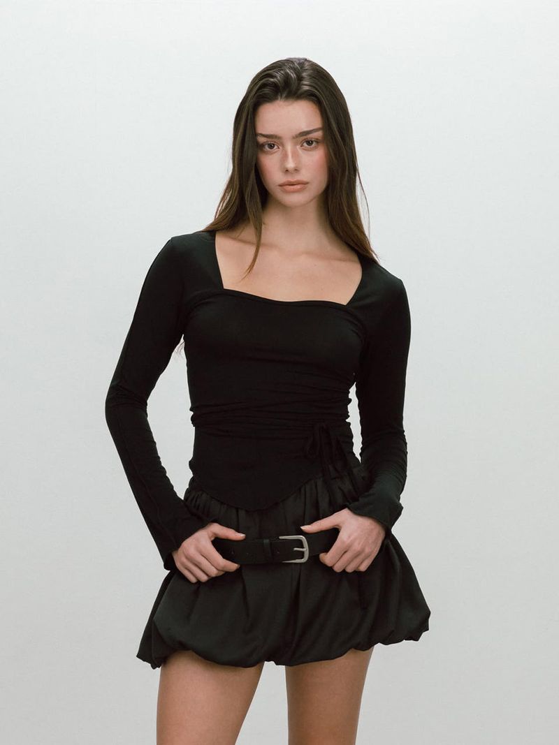 NEUTRAL STRAP T-SHIRT / BLACK