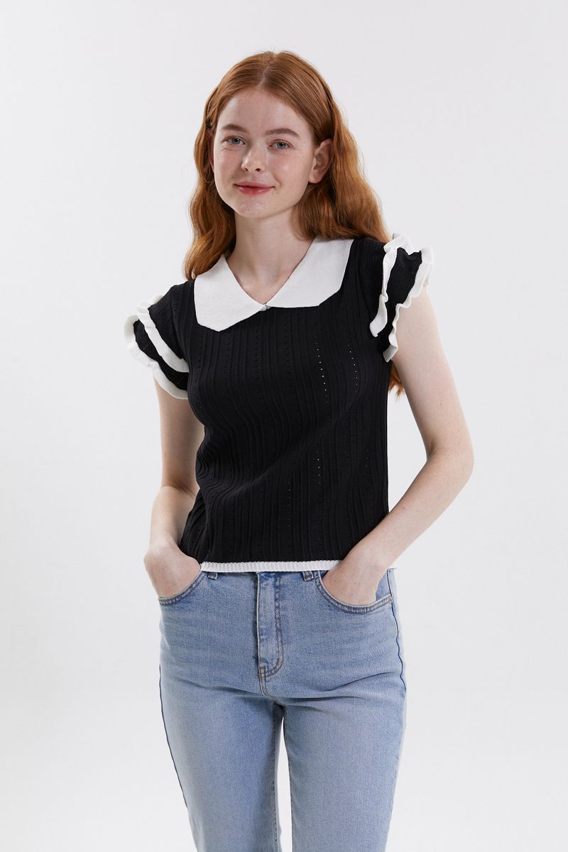 PINK PINEAPPLE(ピンクパイナップル)の「JOLLY COLLAR SWEATER(Tops)」