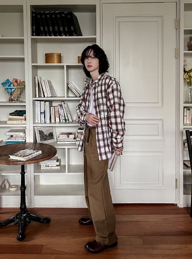 Back Button Wide Cotton Pants