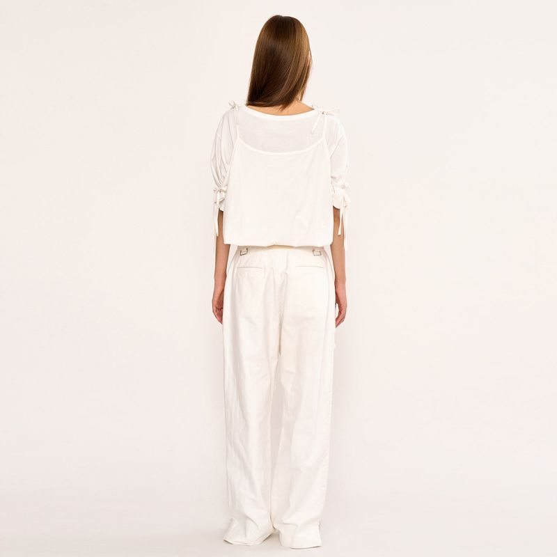 Layered Pocket Pant - White