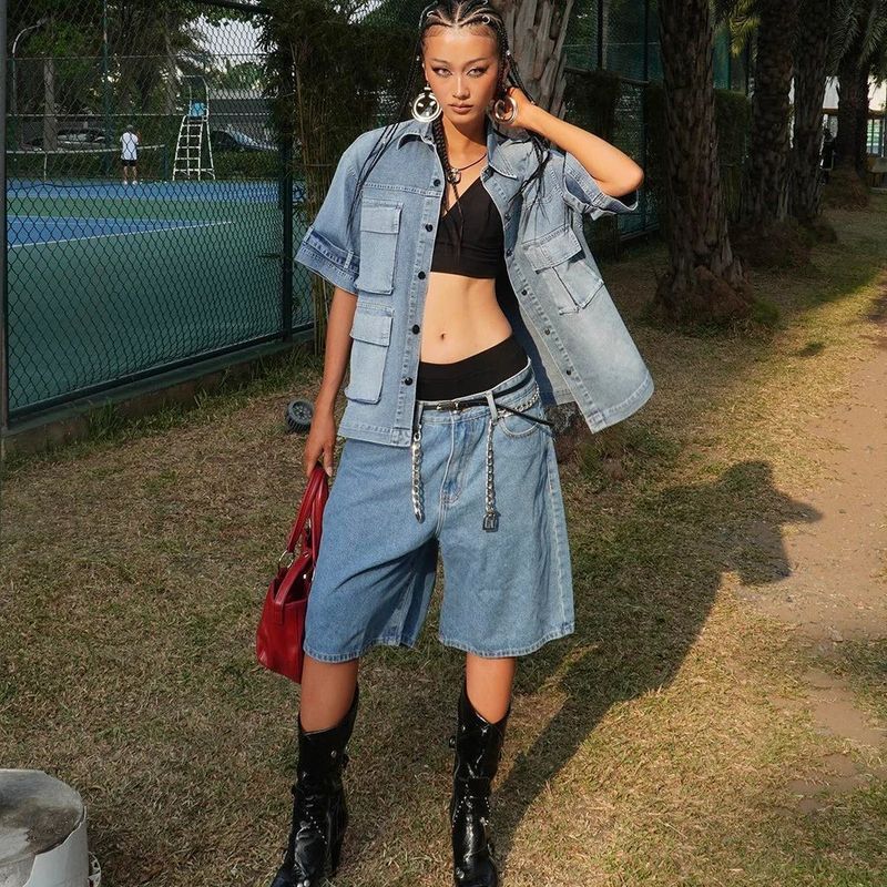 TATICHU（タティチュ）の「BigSize Short Sleeve Denim Shirt（Jackets/Outerwear）」