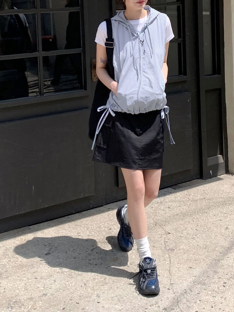 Naing Bijo Pocket Cargo Nylon Mini Skirt