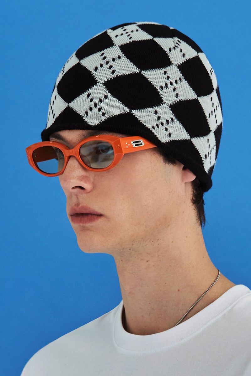 SPARKLING ARGYLE BEANIE / BLACK
