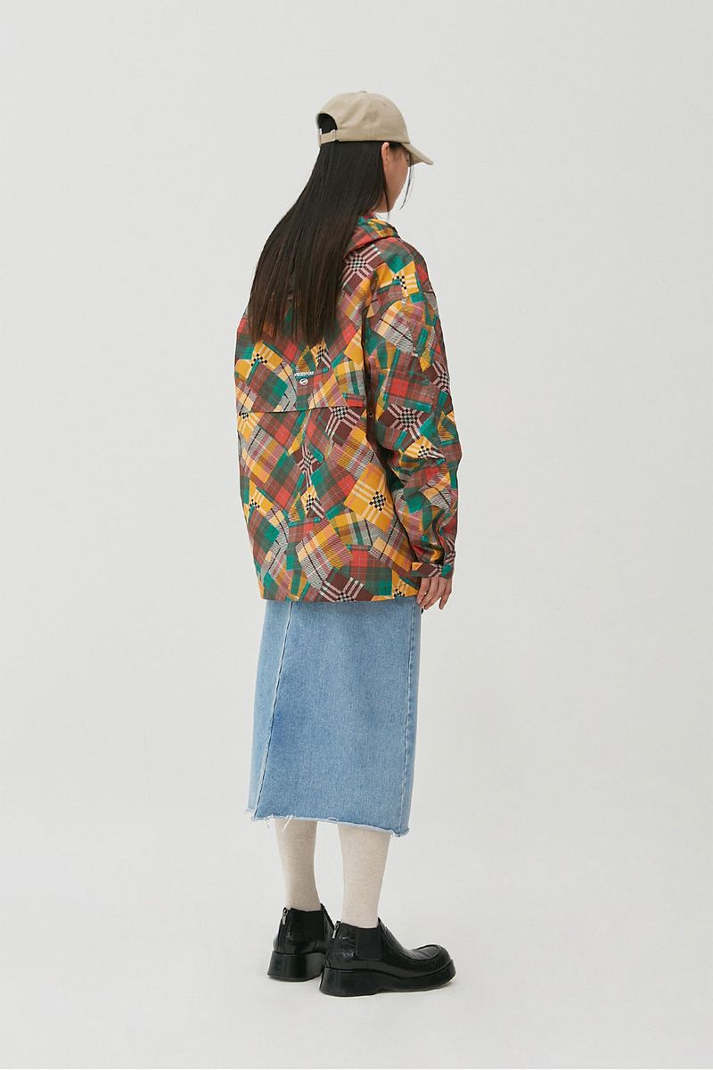 Multi Check Wind Jacket_Green Check